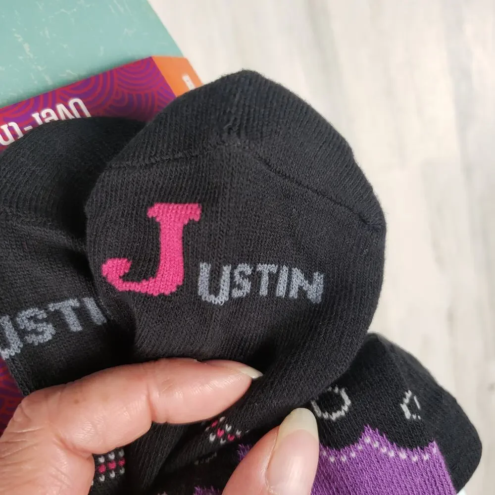 NWT Justin Boots Fashion Cushioned Sole Over The Calf Socks Women's Size Small